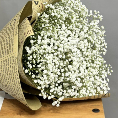 Букет_25 белых гипсофил в крафте Букет_25 белых гипсофил в крафте